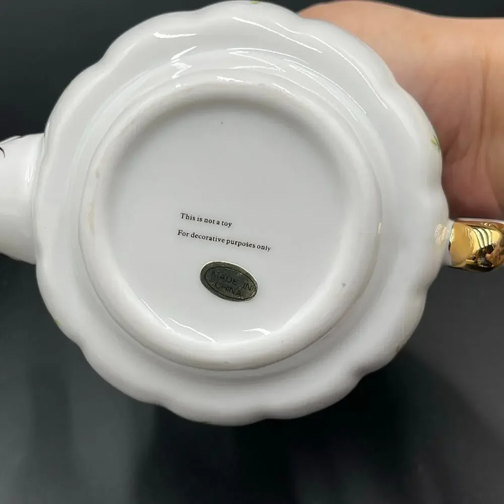 Rose Porcelain Tea for One Cup Pitcher Lid New